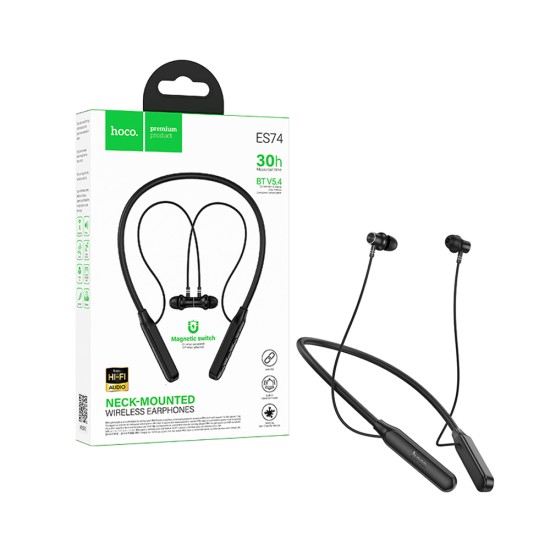 Auscultadores Neckband Hoco ES74 Refinado Preto